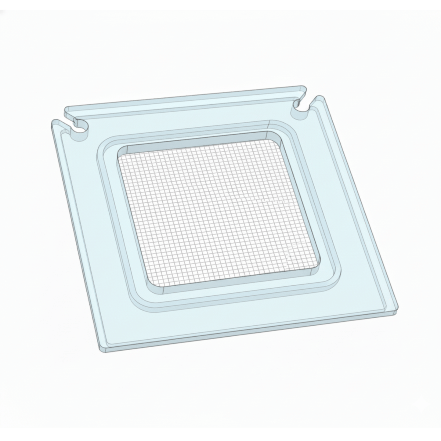 Salty Lids 3/8 and 1/2 inch polycarbonate aquarium lid for Innovative Marine 10 Nuvo Fusion Pro 2 AIO tank with screened ventilation and CNC cutouts