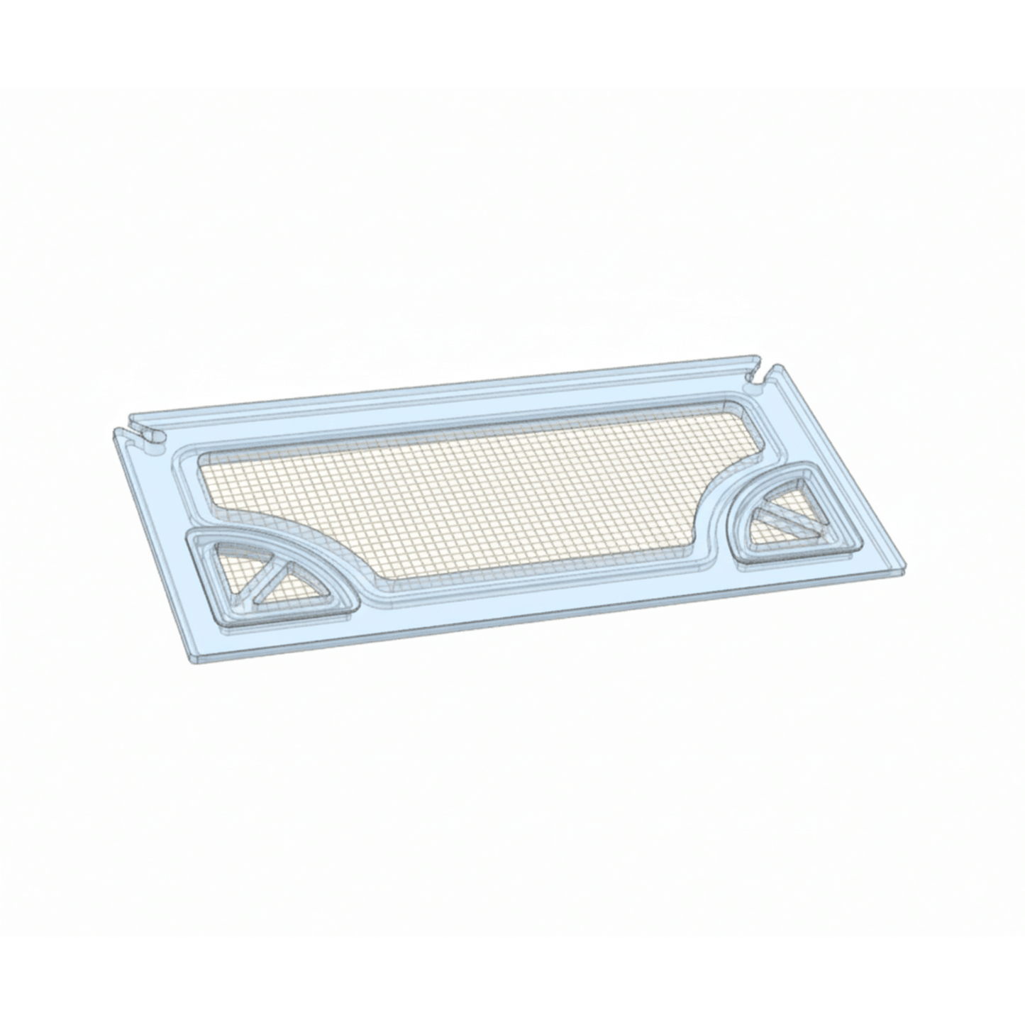 Salty Lids 3/8 and 1/2 inch polycarbonate aquarium lid for IM Nuvo Fusion 20 AIO tank with screened ventilation and CNC cutouts