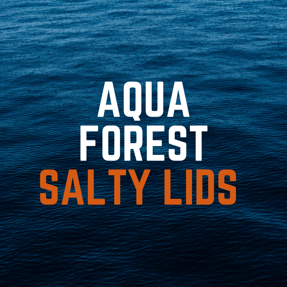 Salty Lids custom polycarbonate aquarium lids designed for Aqua Forest tanks — precision CNC-cut, lightweight, and built with screened ventilation and access caps for superior fit and function.