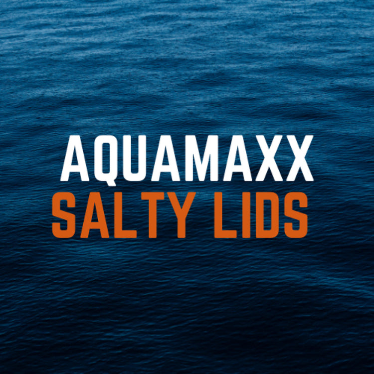 Salty Lids custom polycarbonate aquarium lids designed for AquaMaxx tanks — precision CNC-cut, lightweight, and built with screened ventilation and access caps for superior fit and function.