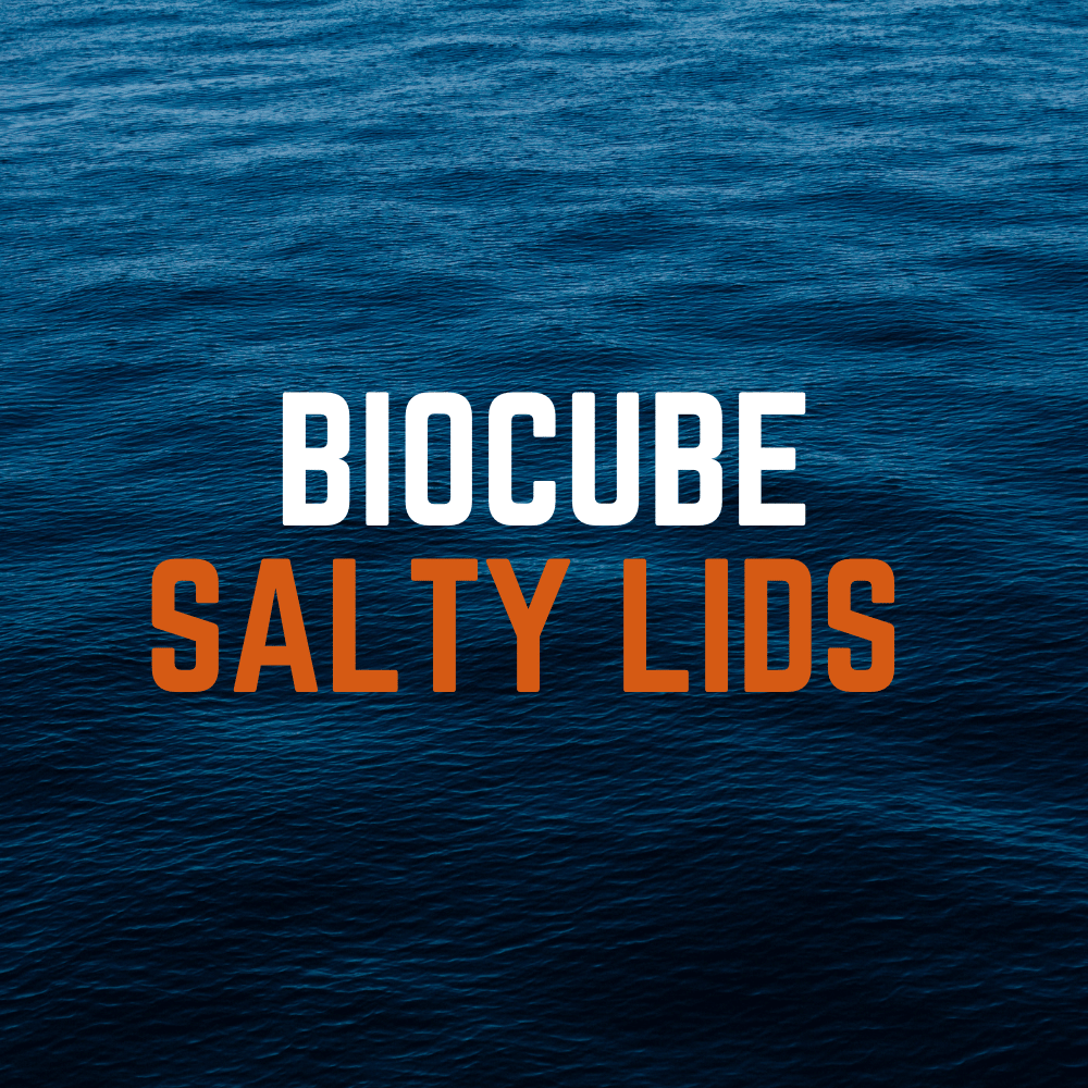 Salty Lids custom polycarbonate aquarium lids designed for BioCube tanks — precision CNC-cut, lightweight, and built with screened ventilation and access caps for superior fit and function.