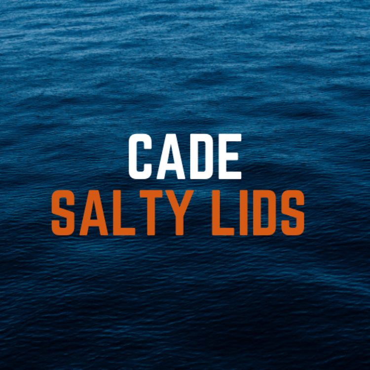 Salty Lids custom polycarbonate aquarium lids designed for Cade tanks — precision CNC-cut, lightweight, and built with screened ventilation and access caps for superior fit and function.