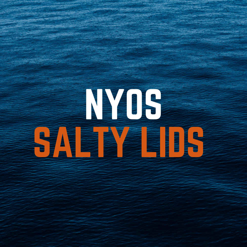 Salty Lids custom polycarbonate aquarium lids designed for NYOS tanks — precision CNC-cut, lightweight, and built with screened ventilation and access caps for superior fit and function.