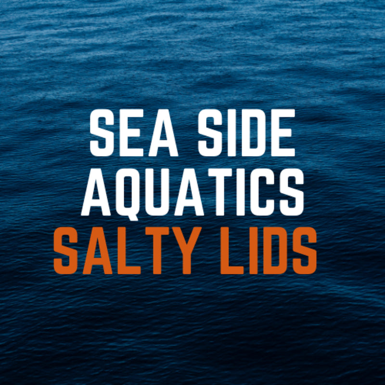 Salty Lids custom polycarbonate aquarium lids designed for Sea Side Aquatics tanks — precision CNC-cut, lightweight, and built with screened ventilation and access caps for superior fit and function.