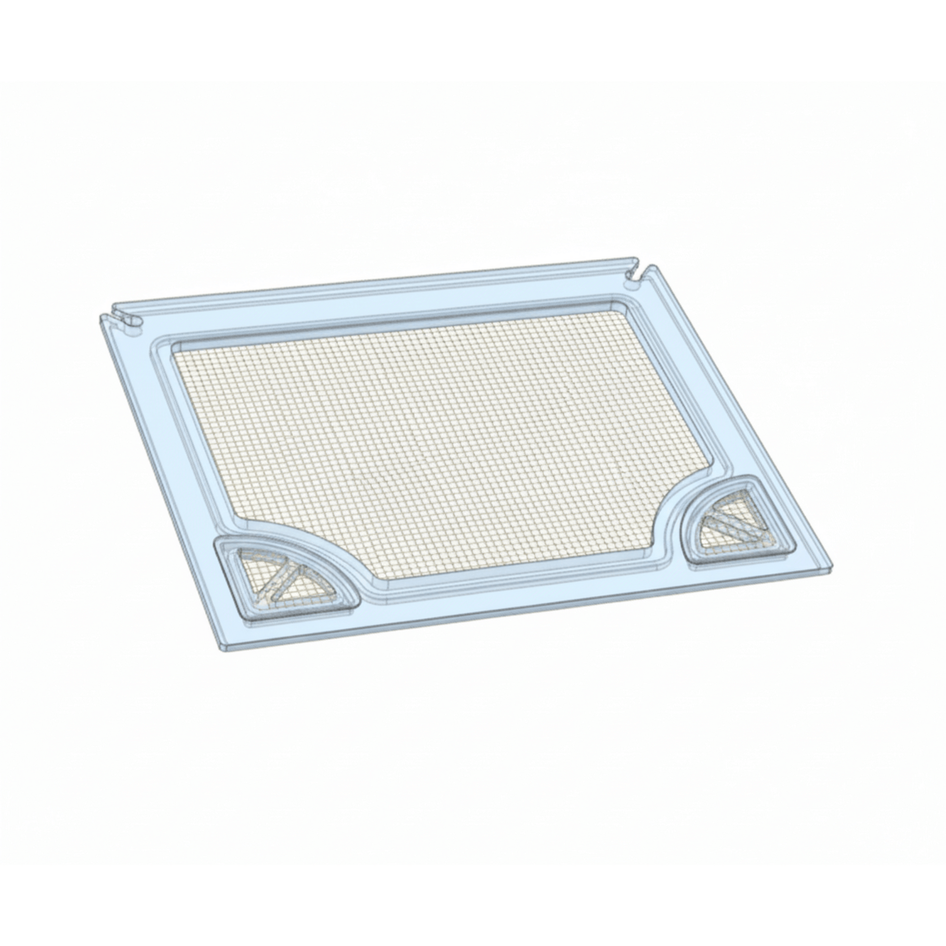 Salty Lids 3/8 and 1/2 inch polycarbonate aquarium lid for CADE River S2 600 tank with screened ventilation and CNC cutouts