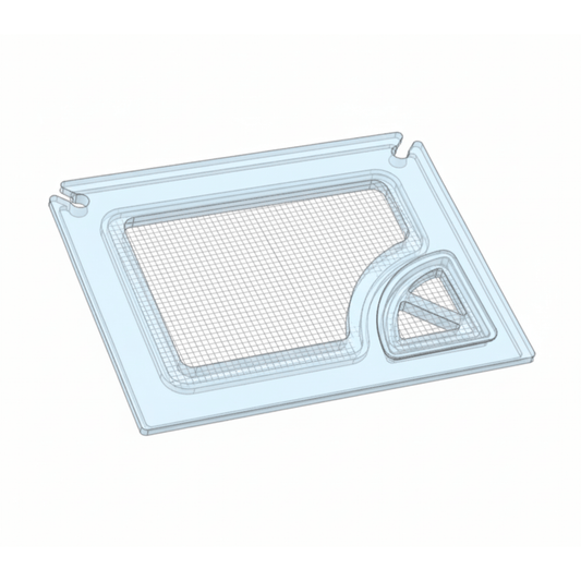Salty Lids 3/8 and 1/2 inch polycarbonate aquarium lid for Innovative Marine 15 AIO tank with screened ventilation and CNC cutouts