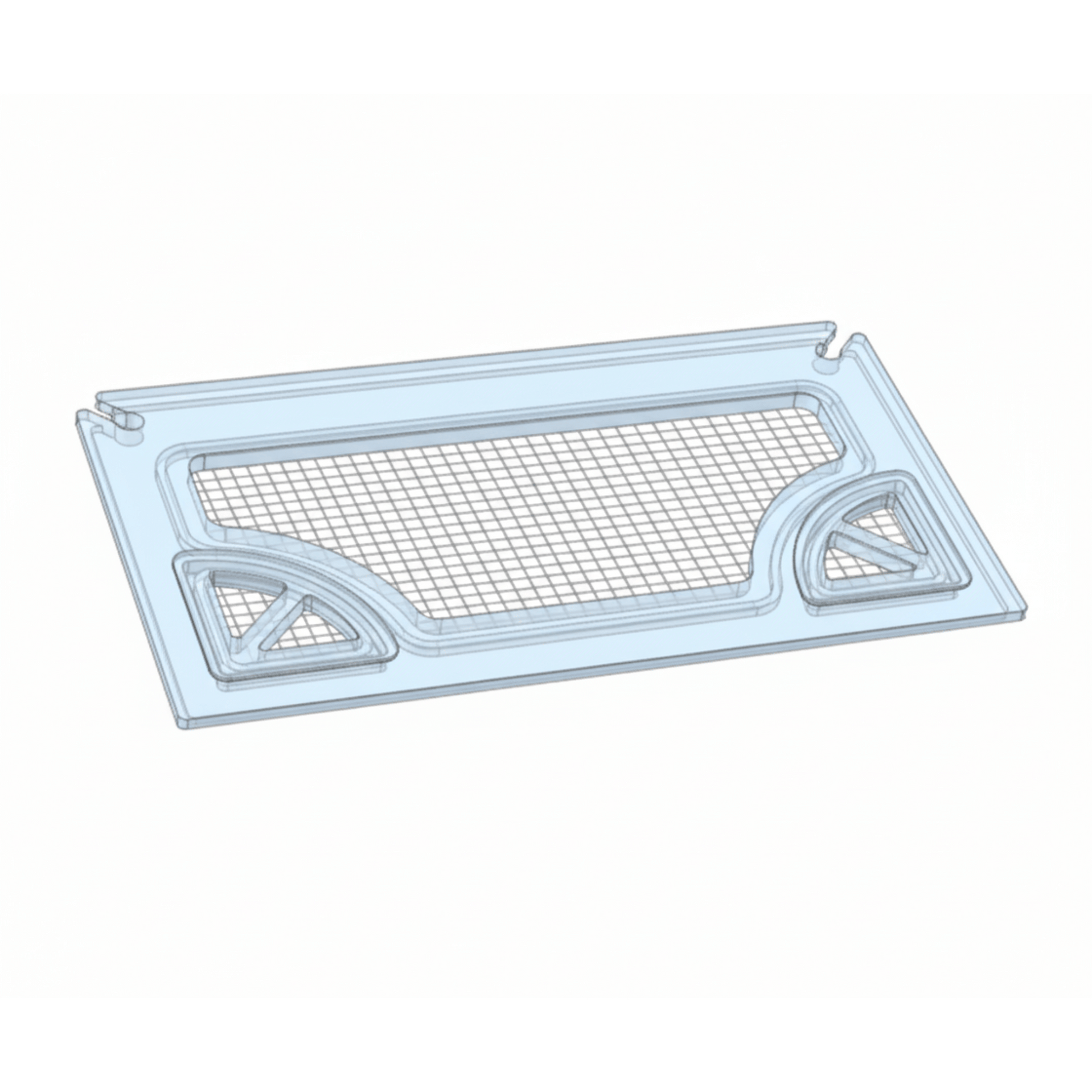 Salty Lids 3/8 and 1/2 inch polycarbonate aquarium lid for Lifegard Aquatics 14.26 AIO Peninsula tank with screened ventilation and CNC cutouts