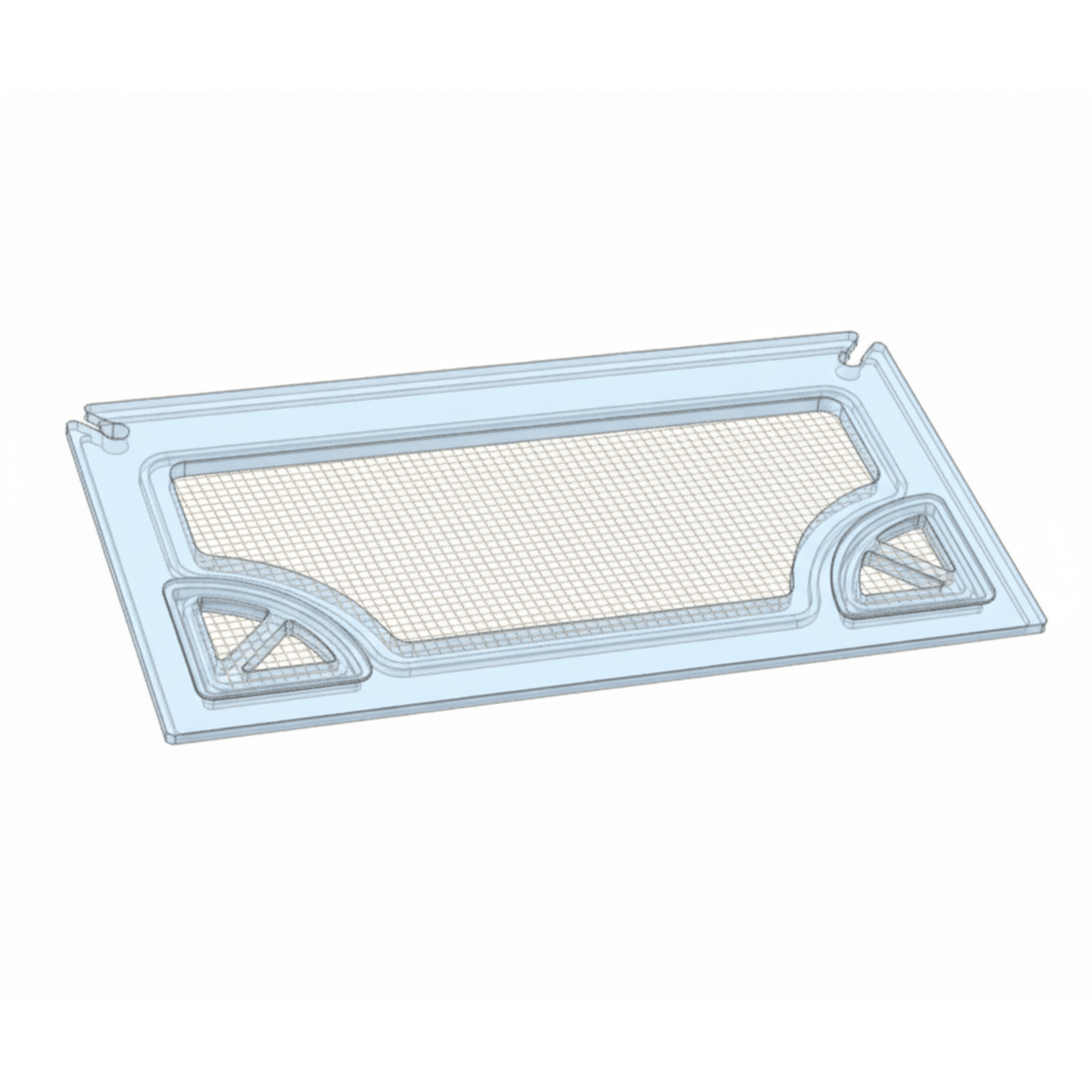 Salty Lids 3/8 and 1/2 inch polycarbonate aquarium lid for Lifegard Aquatics 24 AIO tank with screened ventilation and CNC cutouts